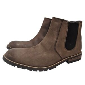 Samuel Windsor Mens Brown Chelsea Boot Leather Slip-on Ankle Shoe Size‎ 10.5